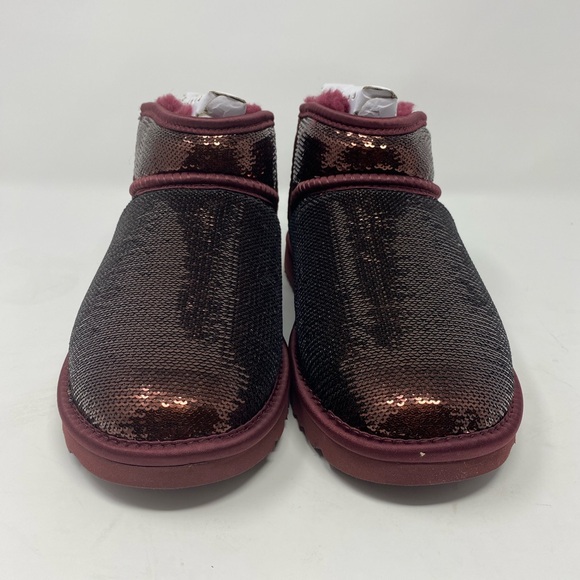 (New) Ugg Classic Ultra Mini, size 7, mirror ball, Bergundy or Wine. - Picture 5 of 9